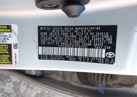 2015 Toyota Corolla S from USA, damaged, VIN 5YFBURHE8FP264597